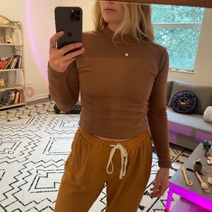 Brown Long Sleeve Women's Top